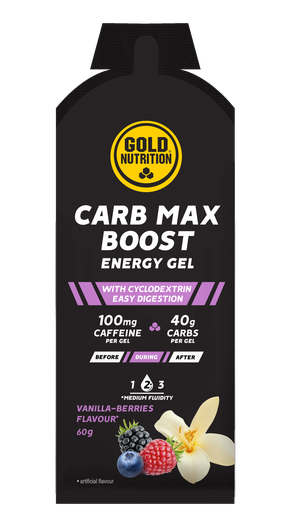 GoldNutrition - Boîte de 16x CARB MAX BOOST ENERGY GEL 60g 