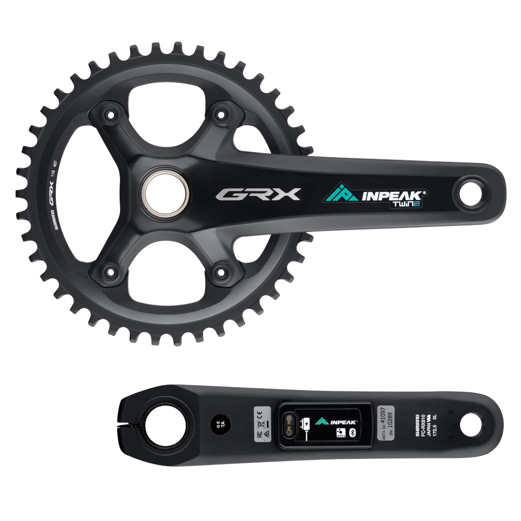 Inpeak - Pédalier POWERCRANK-E TWIN2 GRX FC-RX820-1 (Rechargeable et double mesure)